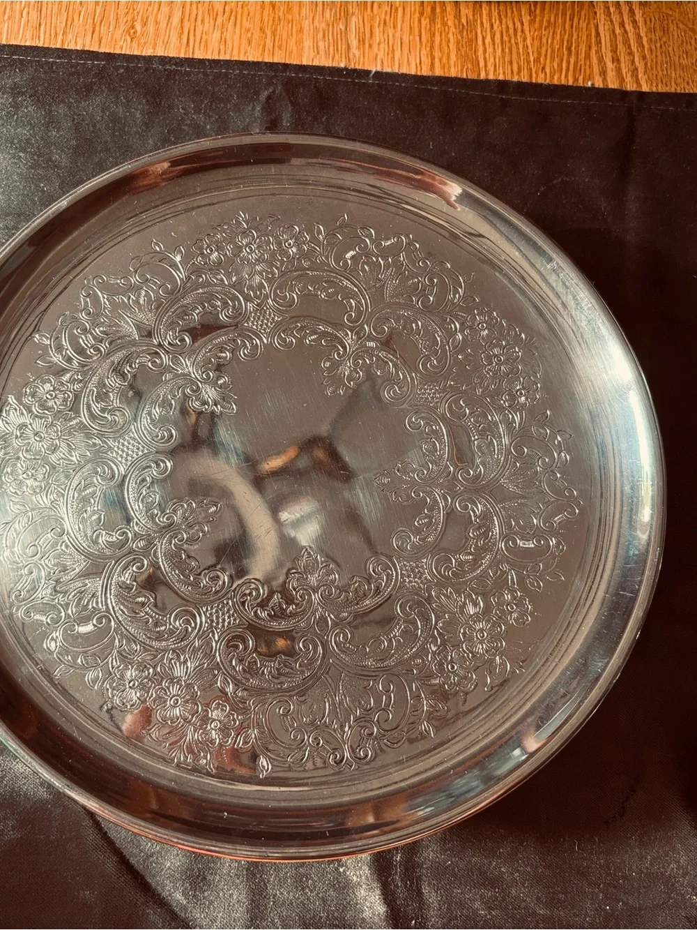 VTG Ornate Silver Plated Pedestal Serving Lazy Susan